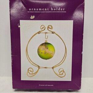 PIER 1 IMPORTS SPARKLING GOLD TONE METAL CHRISTMAS ORNAMENT HOLDER 150/1515